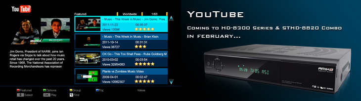 YouTube for HD-8300 Series & STHD-8820