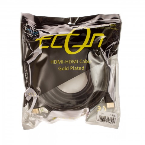 Econ HDMI-HDMI Kábel 10m 1.4 Kompatibilis Aranyozott E-515