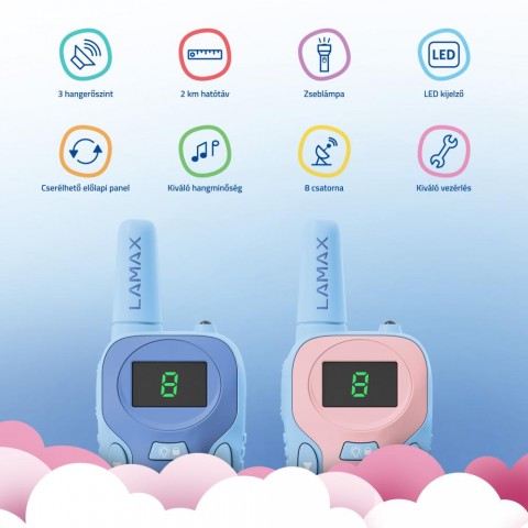LAMAX TalkieKid1 Walkie Talkie Kék/rózsaszín LAMAX TalkieKid1 Walkie Talkie Kék/rózsaszín