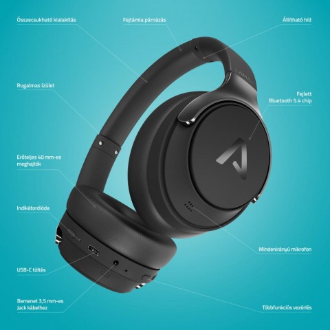 LAMAX MuseComfort1 ANC Aktív zajszűrős Bluetooth fejhallgató LAMAX MuseComfort1 ANC Aktív zajszűrős Bluetooth fejhallgató
