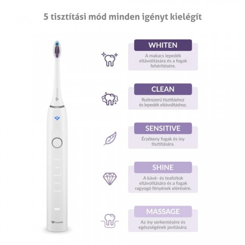 TrueLife SonicBrush Clean70 Duo UV Elektromos fogkefe 2db Fekete/fehér