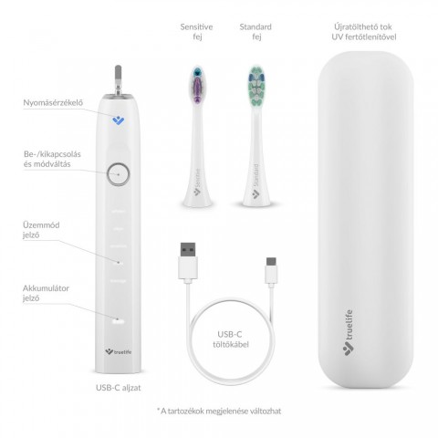 TrueLife SonicBrush Clean70 Duo UV Elektromos fogkefe 2db Fekete/fehér