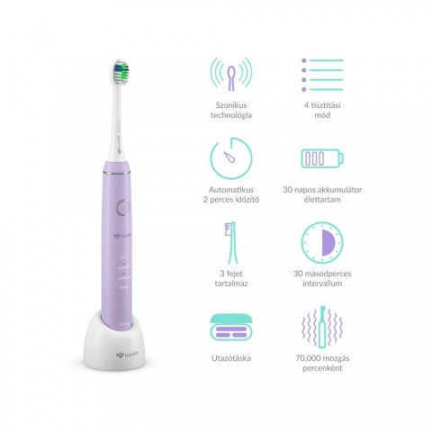 TrueLife SonicBrush Compact Lavender Elektromos fogkefe Lila TrueLife SonicBrush Compact Lavender Elektromos fogkefe Lila