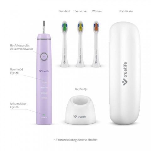 TrueLife SonicBrush Compact Lavender Elektromos fogkefe Lila TrueLife SonicBrush Compact Lavender Elektromos fogkefe Lila