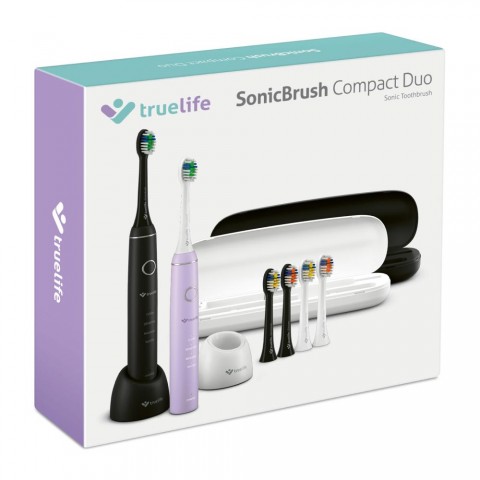 TrueLife Compact Duo Elektromos fogkefe 2 db Fekete Lila TrueLife Compact Duo Elektromos fogkefe 2 db Fekete Lila