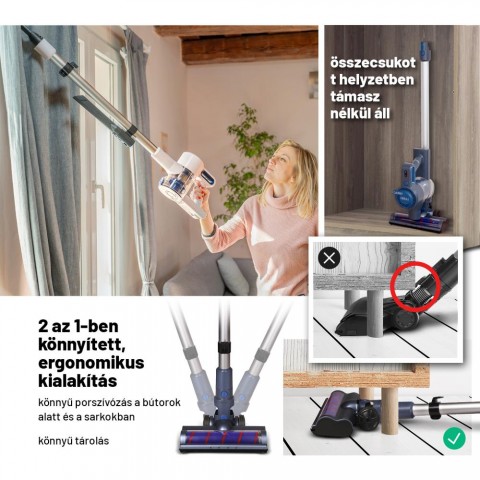 Lauben Stick Vacuum 2in1 Plus 22BL - Vezeték nélküli rúdporszívó Lauben Stick Vacuum 2in1 Plus 22BL - Vezeték nélküli rúdporszívó