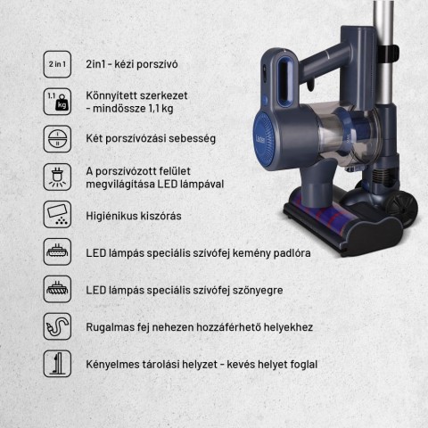 Lauben Stick Vacuum 2in1 Plus 22BL - Vezeték nélküli rúdporszívó Lauben Stick Vacuum 2in1 Plus 22BL - Vezeték nélküli rúdporszívó