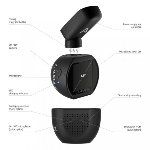 LAMAX T4 Full HD 140° látószögű menetrögzítő autós kamera