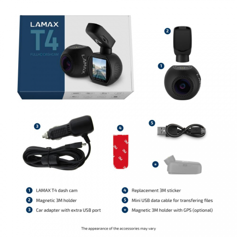 LAMAX T4 Full HD 140° látószögű menetrögzítő autós kamera