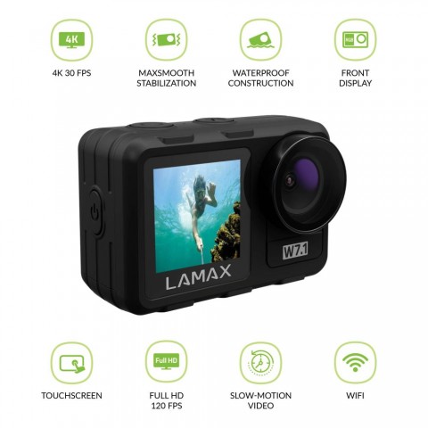 LAMAX W7.1 4K Akciókamera dupla kijelzővel