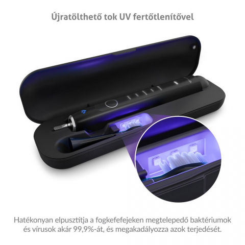 TrueLife SonicBrush Clean70 UV Black Elektromos fogkefe Fekete