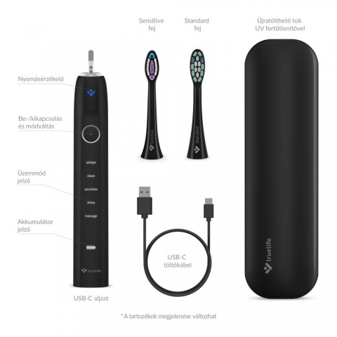 TrueLife SonicBrush Clean70 UV Black Elektromos fogkefe Fekete