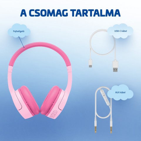 LAMAX BaseKid1 pink Gyerek Bluetooth fejhallgató rózsaszín