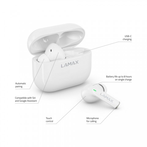 LAMAX Clips1 white WS vezeték nélküli fülhallgató fehér