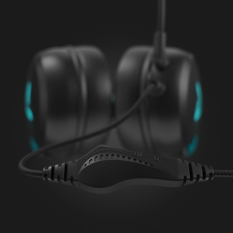 LAMAX Heroes Defender1 Gamer Fejhallgató USB/JACK LED világítással BeatBass