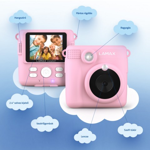 LAMAX InstaKid1 Pink Instant hőpapíros fényképezőgép