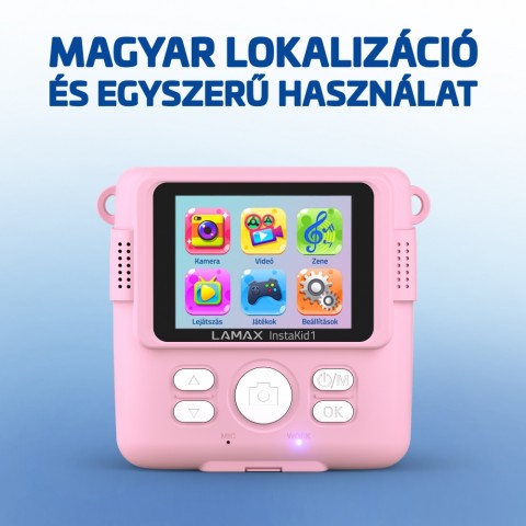 LAMAX InstaKid1 Pink Instant hőpapíros fényképezőgép