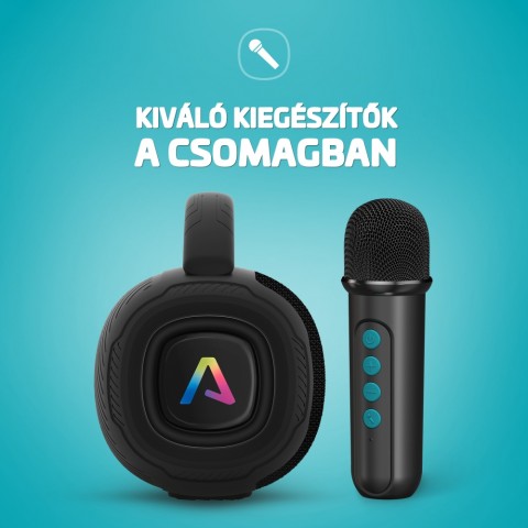 LAMAX PartyGo1 Mini 30W Bluetooth Karaoke hangszóró vezeték nélküli mikrofonnal