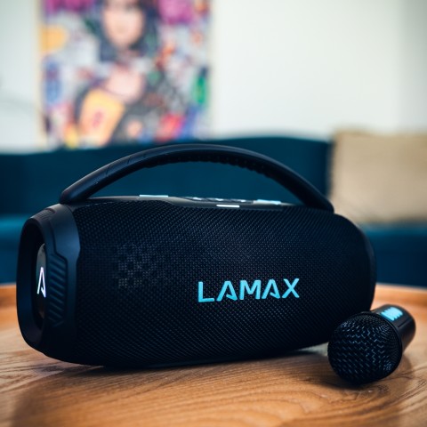 LAMAX PartyGo1 Mini 30W Bluetooth Karaoke hangszóró vezeték nélküli mikrofonnal