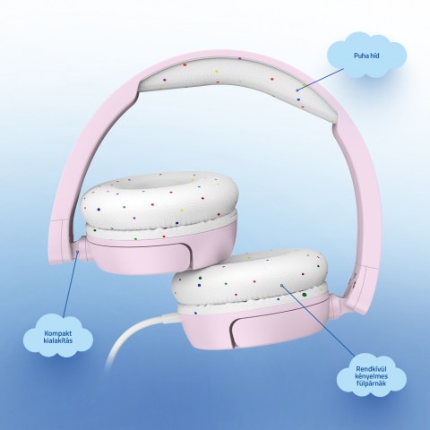 LAMAX SoundKid1 pink Vezetékes gyerek fejhallgató rózsaszín