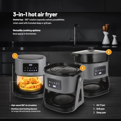 Lauben Glass Grill Air Fryer 3in1 5500BG