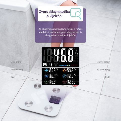 TrueLife FitScale W6 BT Okos mérleg fehér