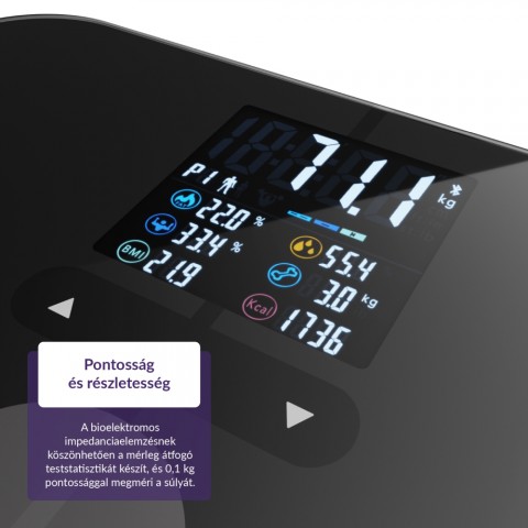 TrueLife FitScale W7 BT Black Okos mérleg
