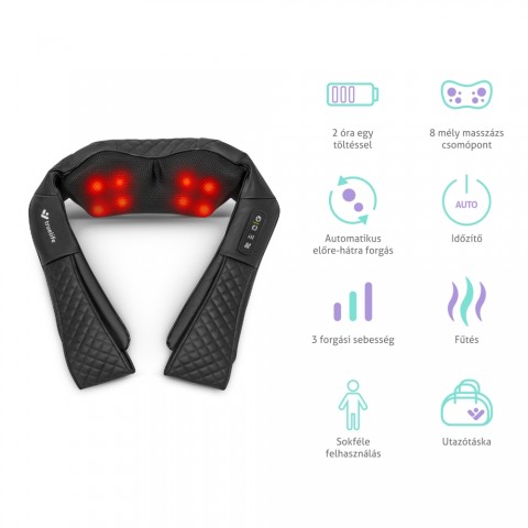 TrueLife RelaxBack B6 Charge Infrás nyakmaszírozó masszázspárna