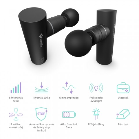 TrueLife RelaxGun G6 Metal Masszázspisztoly