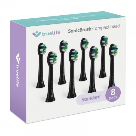 TrueLife SonicBrush Compact Heads Black Standard 8 Pack pótfej
