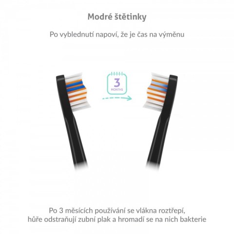 TrueLife Elektromos fogkefe pótfej, Black Whiten