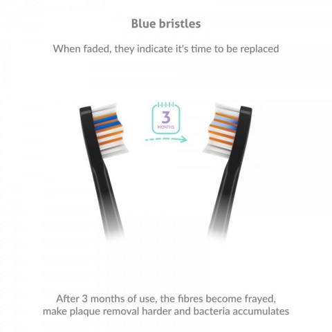 TrueLife Elektromos fogkefe pótfej, Black Whiten