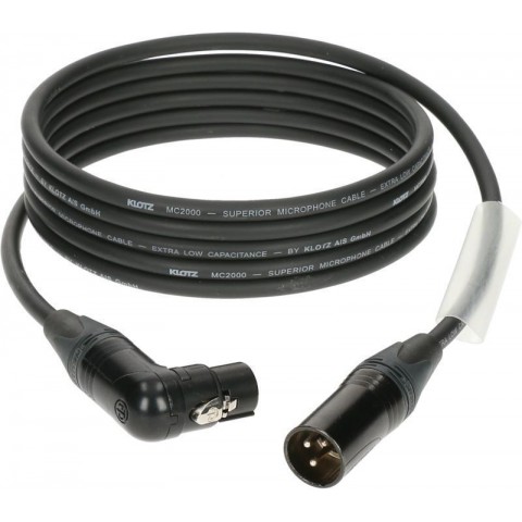 Klotz M2 mikrofonkábel pipa dugóval XLR 3p mama/papa fekete Neutrik csatlakozók - 1m