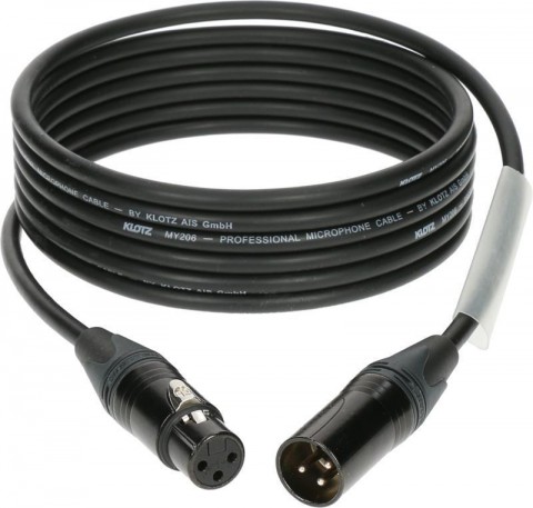 Klotz M1 mikrofonkábel színkódolással XLR 3p mama/papa fekete Neutrik csatlakozók - 10m