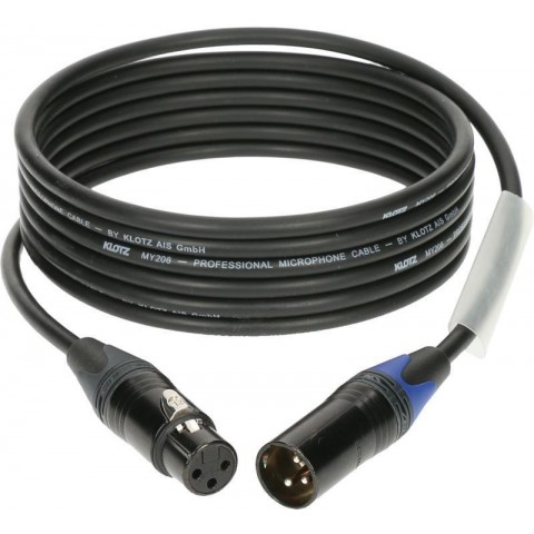 Klotz M1 mikrofonkábel színkódolással XLR 3p mama/papa fekete Neutrik csatlakozók - 6m