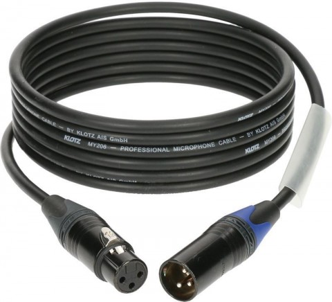 Klotz M1 mikrofonkábel színkódolással XLR 3p mama/papa fekete Neutrik csatlakozók - 6m Klotz M1 mikrofonkábel színkódolással XLR 3p mama/papa fekete Neutrik csatlakozók - 6m