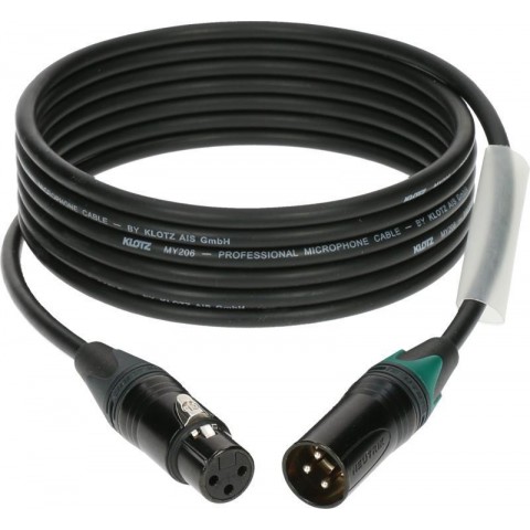 Klotz M1 mikrofonkábel színkódolással XLR 3p mama/papa fekete Neutrik csatlakozók - 5m