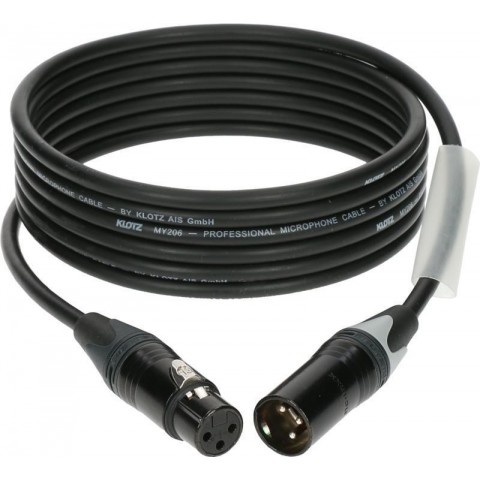 Klotz M1 mikrofonkábel színkódolással XLR 3p mama/papa fekete Neutrik csatlakozók - 15m