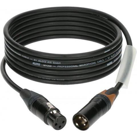 Klotz M1 mikrofonkábel színkódolással XLR 3p mama/papa fekete Neutrik csatlakozók - 1m