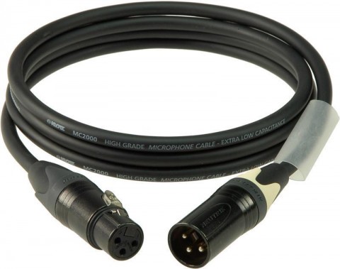 Klotz M2 mikrofonkábel színkódolással XLR 3p mama/papa fekete Neutrik csatlakozók - 10m