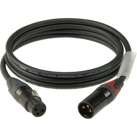 Klotz M2 mikrofonkábel színkódolással XLR 3p mama/papa fekete Neutrik csatlakozók - 2m