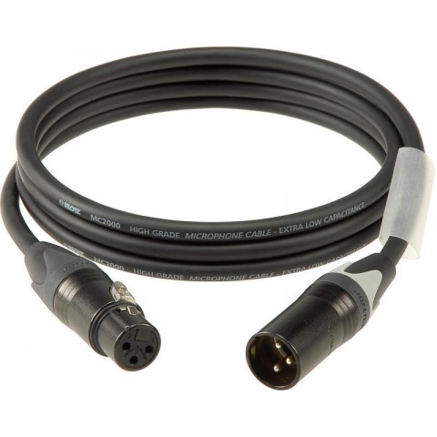 Klotz M2 mikrofonkábel színkódolással XLR 3p mama/papa fekete Neutrik csatlakozók - 10m
