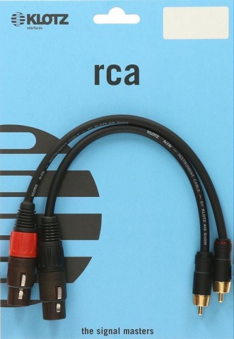 Klotz RCA - XLR mama kábel aranyozott érintkezőkkel - 0,3m Klotz RCA - XLR mama kábel aranyozott érintkezőkkel - 0,3m