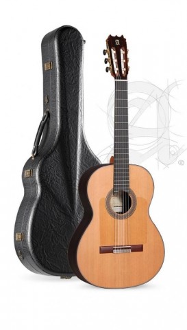 Alhambra Gitár Német lucfenyő tömör indiai rózsafa ébenfa fogólap Tokkal
