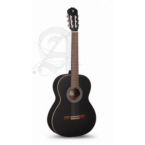 Alhambra Gitár 1 C Black Satin cédrus mahagóni fekete szín,indiai rózsafa fogólap.Szegélyezett.
