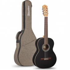 Alhambra Gitár 1C Black Satin cédrus mahagóni fekete indiai rózsafa fogólap szegélyezet tokkal