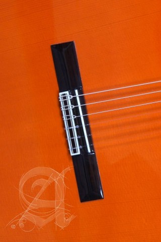 Alhambra Gitár Tömör lucfenyő fügefa ébenfa fogólap orange lakk átlátszó pickguard