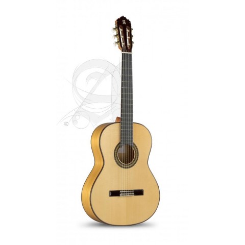 Alhambra Gitár Német lucfenyő tömör ciprusfa ébenfa fogólap átlátszó pick guard.