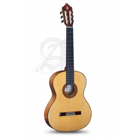 Alhambra Gitár Német lucfenyő tömör ciprusfa ébenfa fogólap átlátszó pick guard.