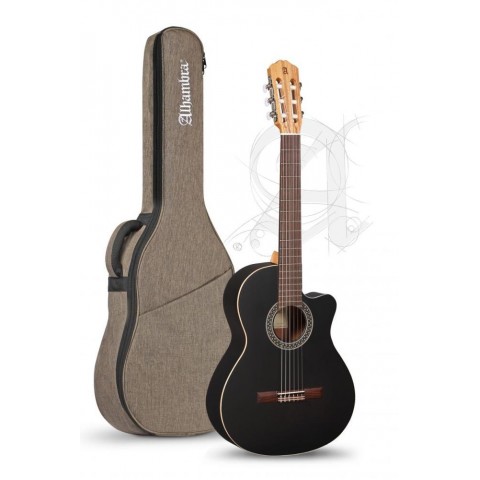 Alhambra Gitár Black Satin CW EZ fekete tokkal